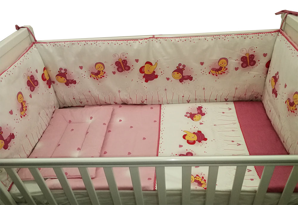 Set protectii patut 120 x 60 cm baby animals