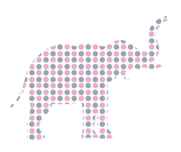 Sticker decorativ Giant Elephant pentru fetite 151 x 120 cm