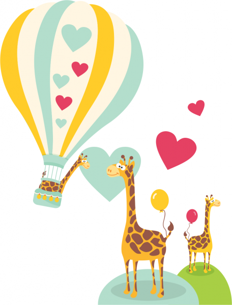 Sticker decorativ Girafe indragostite 150 x 173 cm