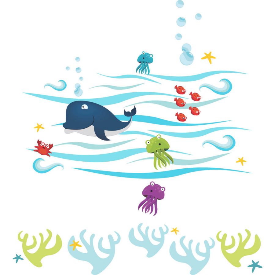 Sticker perete copii ocean 100 x 105 cm