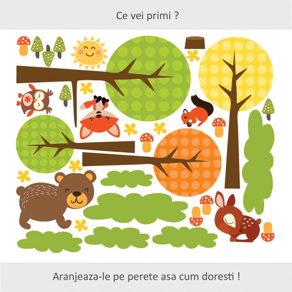 Sticker decorativ Padurea Fermecata 120 x 101 cm - 1 | YEO