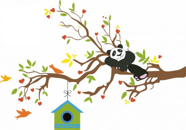 Sticker decorativ panda 96 x 61 cm