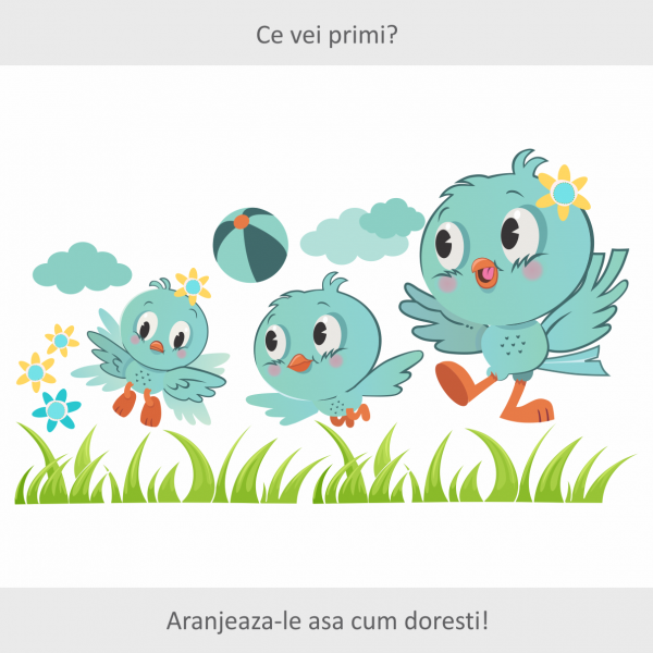 Sticker decorativ vrabiute jucause 79 x 45 cm