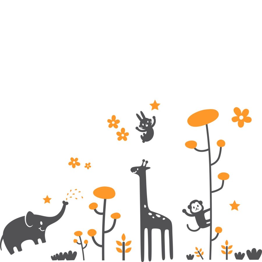 Sticker perete copii animale vesele 137 x 116 cm