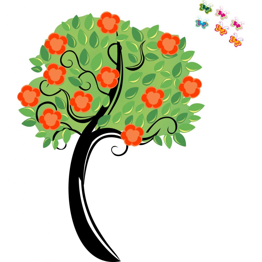 Sticker perete copii copacul vesel 174 x 200 cm