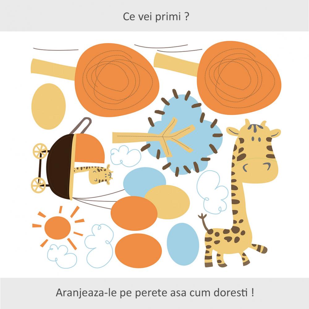 Sticker perete copii familia girafelor 120 x 65 cm