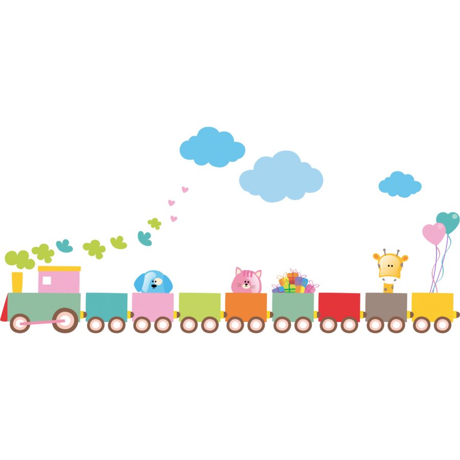 Sticker perete copii locomotiva 150 x 48 cm