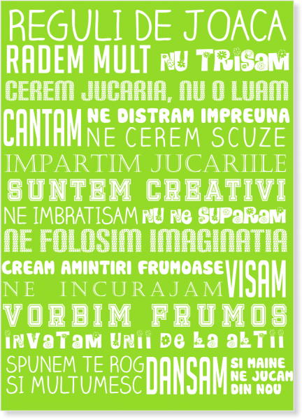 Tablou canvas reguli de joaca verde 35 x 50 cm