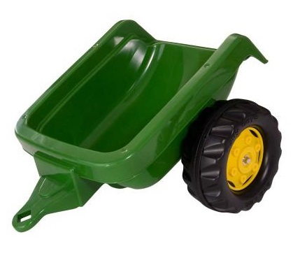 Tractor cu pedale Rolly Kid John Deere verde cu remorca si cupa