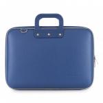 Geanta lux business laptop 15 in Clasic vinil Bombata Albastru cobalt