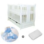 Patut multifunctional Eva + Saltea Cocos + Lenjerie 5 piese Blue