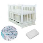 Patut multifunctional Eva Clasic + Saltea Cocos + Lenjerie 3 piese Elephant Turqoise
