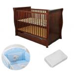 Patut multifunctional Regal Venghe + Saltea Cocos + Lenjerie 3 piese Blue