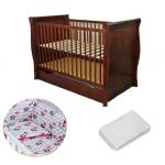 Patut multifunctional Regal Venghe + Saltea Cocos + Lenjerie 3 piese Elephant Pink