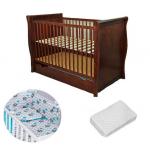 Patut multifunctional Regal Venghe + Saltea Cocos + Lenjerie 3 piese Elephant Turqoise