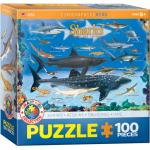 Puzzle 100 piese Sharks