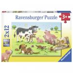 Puzzle familii animale 2x12 piese