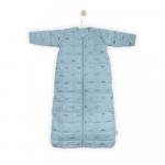 Sac de dormit verde 4 anotimpuri cu maneci detasabile Little Boats Jollein 70 cm