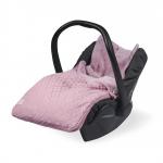 Sac de iarna bebelusi roz pentru scaun auto si carucior Jollein Diamond Knit