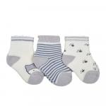 Set 3 perechi de sosete din bumbac flausate 12-24 luni Uni