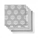 Set 6 scutece absorbante refolosibile cu bufnite alb/gri 70x70 cm Jollein