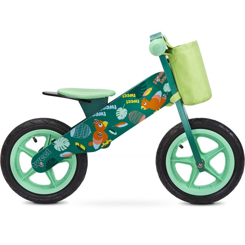 Bicicleta din lemn Toyz by Caretero Zap Green Bicicleta imagine noua responsabilitatesociala.ro