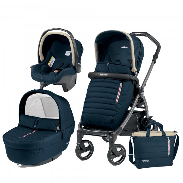 Carucior 3 in 1 Peg Perego Book Plus 51 S Black Completo Elite Breeze Blue