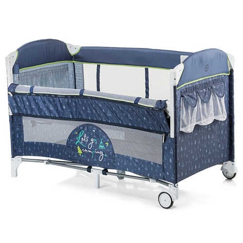 Patut pliabil chipolino merida blue indigo cu laterala culisanta