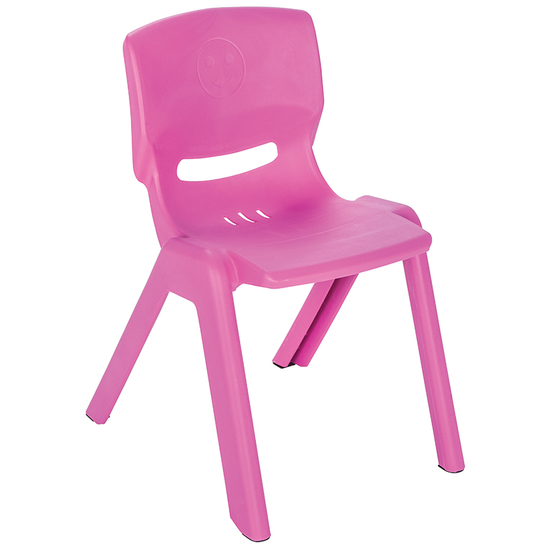 Scaunel copii cu spatar pentru interiorexterior,potrivit pentru gradinite,scoli,afterschool,greutate suportata pana la 100kg Pilsan Happy Chair Roz