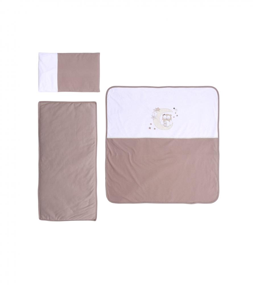 Set lenjerie carucior 3 piese de vara universala Za Za Beige