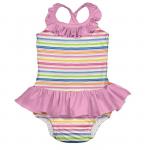 Costum intreg cu filtru UV si slip inclus iPlay Pink Wavy Stripe 3T