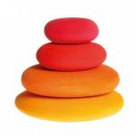 Forme in echilibru oval nuante de rosu