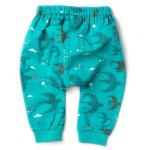 Pantaloni salvari din bumbac organic Little Green Radicals Flying South Jelly Bean Joggers 18-24 luni