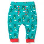 Pantaloni salvari din bumbac organic Little Green Radicals River Frog Joggers 5-6 ani