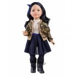 Papusa MEI in fusta din tul si jacheta aurie Paola Reina
