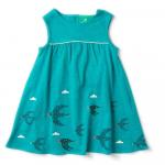 Rochita de vara din bumbac organic Little Green Radicals Flying South Story Time 2-3 ani