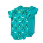 Set 2 body-uri din bumbac organic Little Green Radicals River Frog 18-24 luni