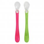 Set lingurite cu varf din silicon Green Sprouts iPlay Pink&Green