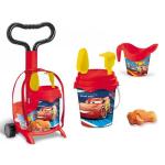 Troller cu ghiozdanel Cars Mondo pentru copii cu jucarii plaja si galetusa