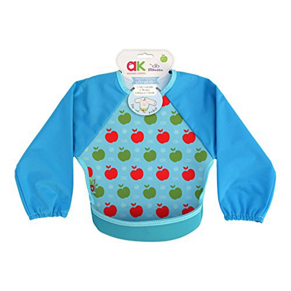 Baveta cu maneci ultrabib annabel karmel blue apples 6 luni+