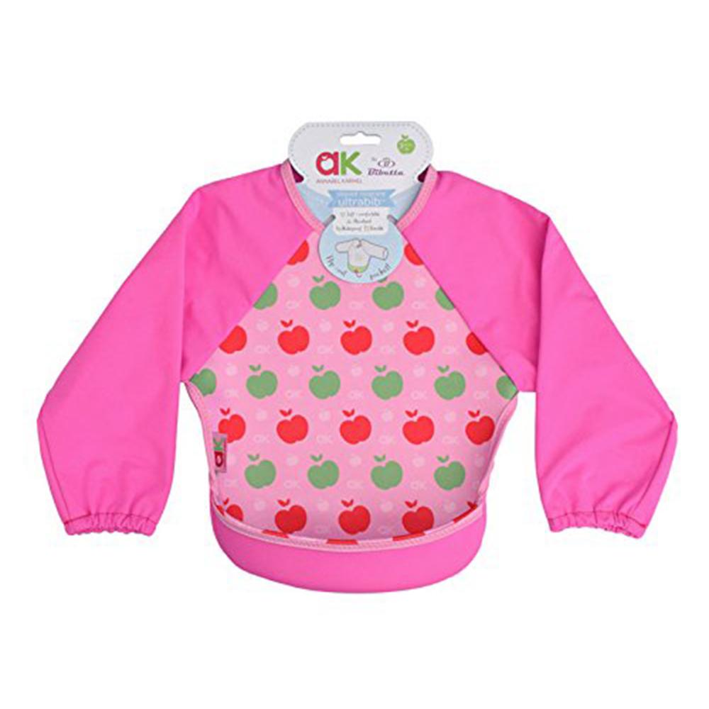 Baveta cu maneci ultrabib annabel karmel pink apples 6 luni+