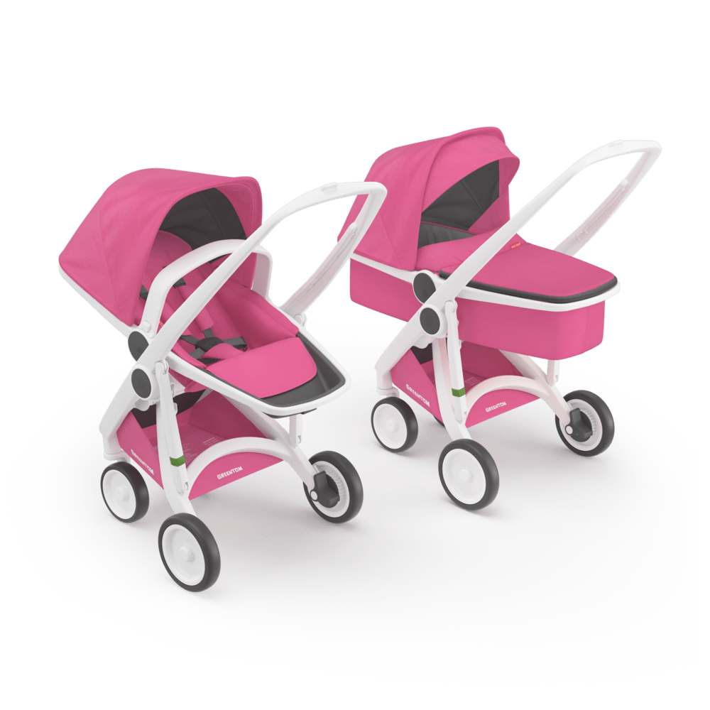 Carucior 2 in 1 100 ecologic white pink