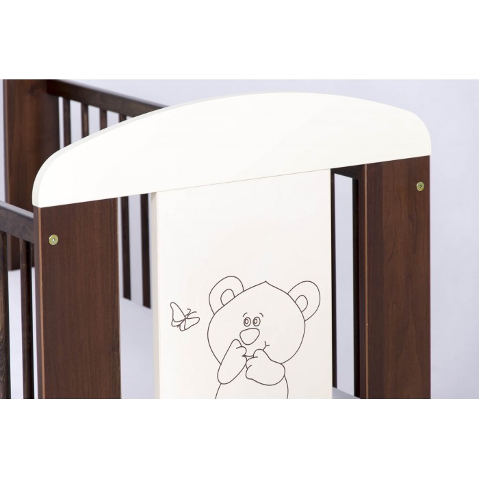 Patut pentru copii Bear cu sertar Wenge + Saltea Cocos 8 Cm - 2 | YEO