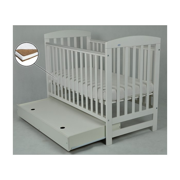 Patut pentru copii olek cu sertar gri + saltea cocos 8 cm