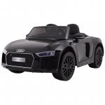 Masinuta electrica cu roti din cauciuc si scaun de piele Audi R8 Spyder Black