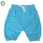 Pantaloni salvari 3/4 din bumbac organic Iobio Sevilla Blue-White Wave 98/104
