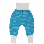 Pantaloni salvari Joga din bumbac organic Iobio Blue-White Wave 62/68