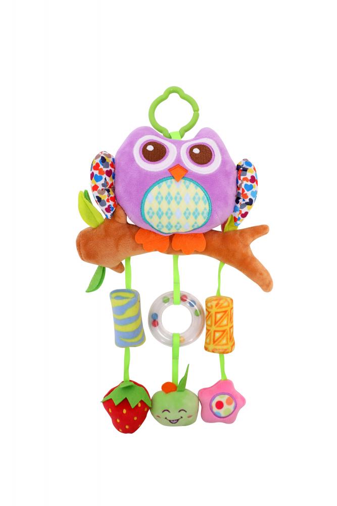 Jucarie zornaitoare din plus campanula owl 32 cm purple