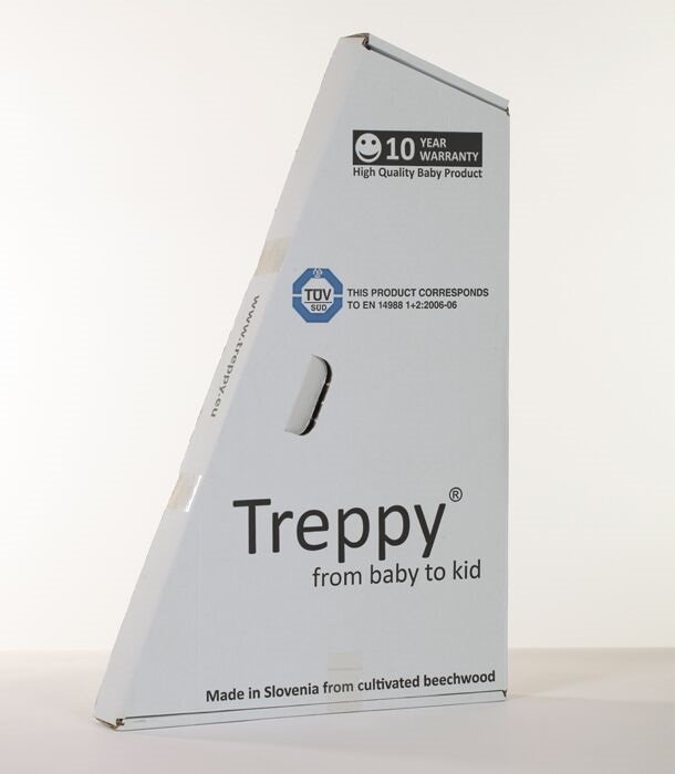 Scaun de masa de lemn copii culoare pastel albastru treppy