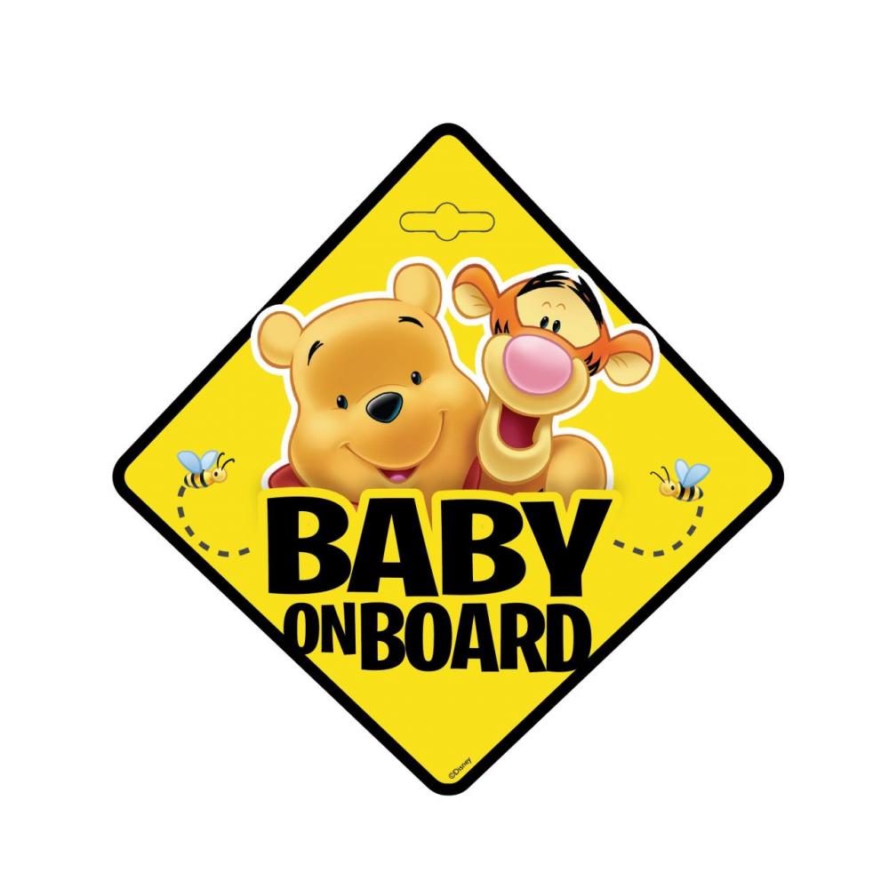 Semn auto bebe la bord winnie the pooh sev9628